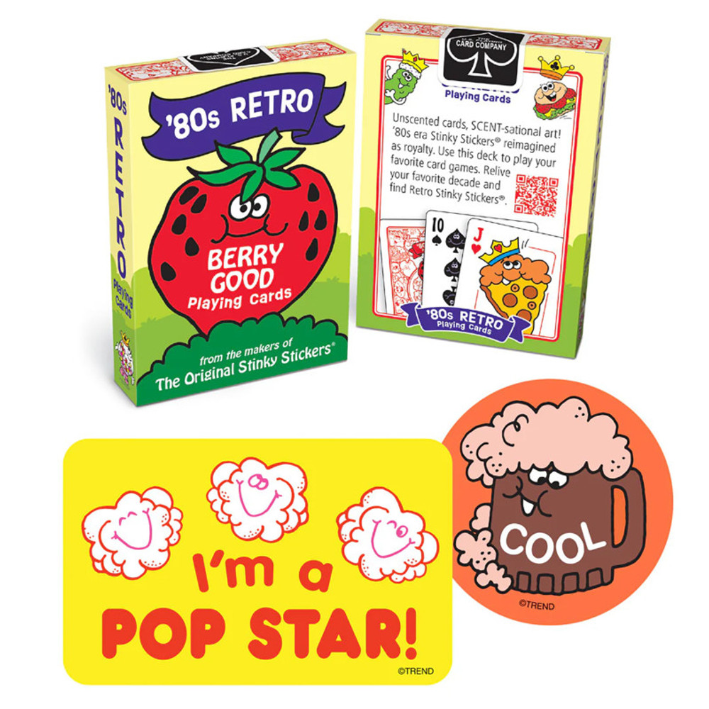 TREND ENTERPRISES INC. TREND 80s Retro Collection Playing Cards & Vinyl Stickers Set