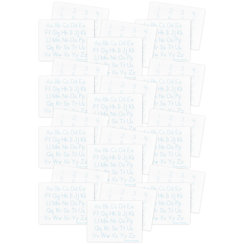 FLIPSIDE Flipside Products Two-Sided Dry Erase Learning Mat, 9" x 12", Letters & Numbers, Pack of 24