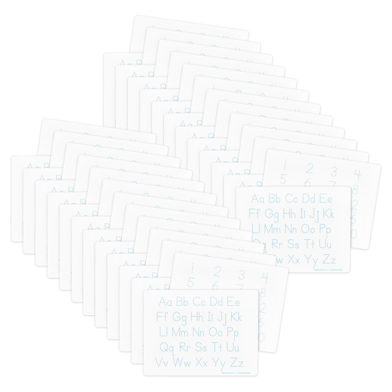 FLIPSIDE Flipside Products Two-Sided Dry Erase Learning Mat, 9" x 12", Letters & Numbers, Pack of 48