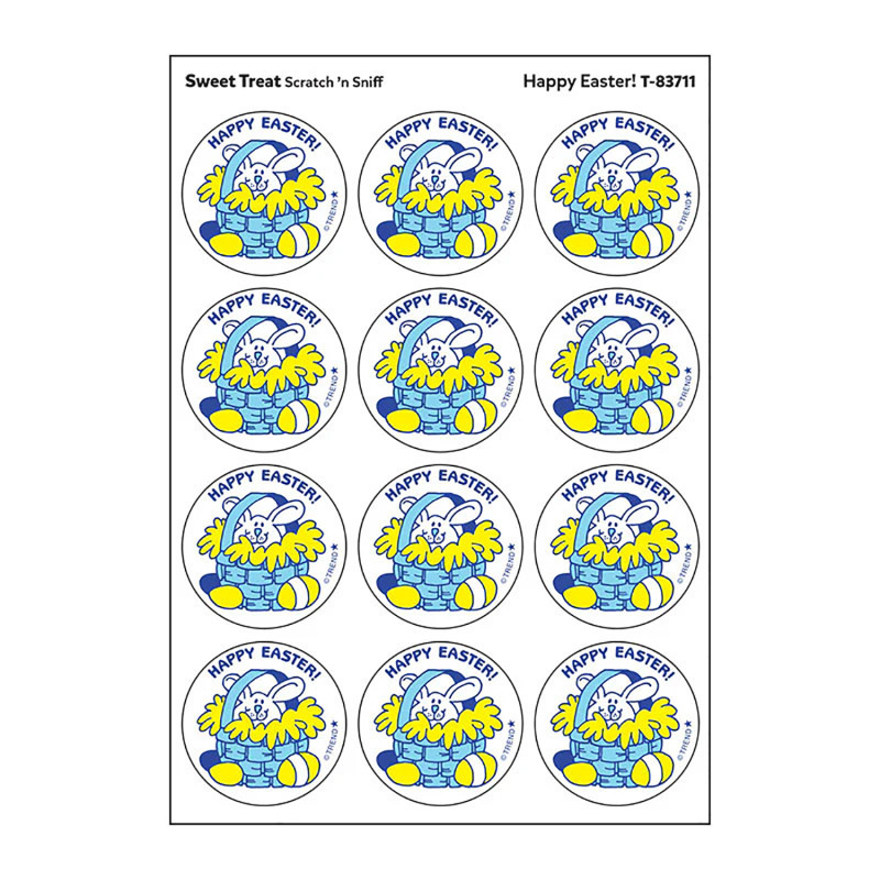 TREND ENTERPRISES INC. TREND Happy Easter!/Sweet Treat scent Retro Scratch 'n Sniff Stinky Stickers®, 24 ct.