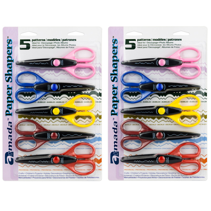 HYGLOSS PRODUCTS INC. Armada Paper Shapers® Decorative Scissors Set 2, 5 Per Set, 2 Sets