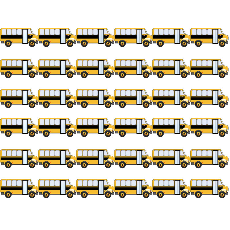 HYGLOSS PRODUCTS INC. Hygloss® School Bus Die Cut Border, 12 Strips/36 Feet Per Pack, 6 Packs