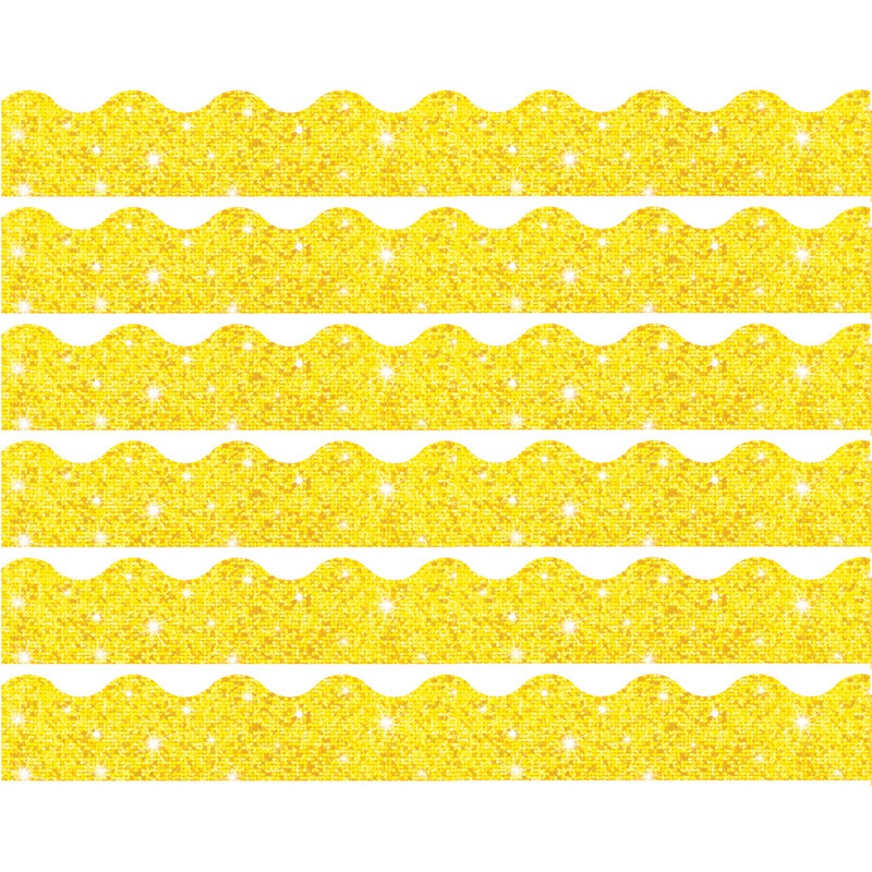 TREND ENTERPRISES INC. TREND Yellow Sparkle Terrific Trimmers®, 32.5 Feet Per Pack, 6 Packs