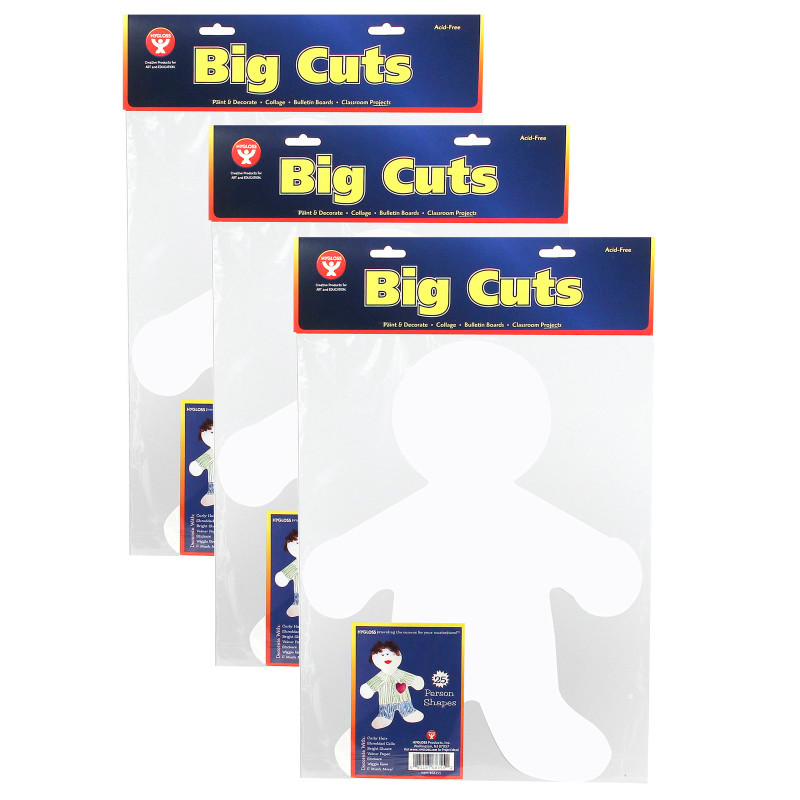 HYGLOSS PRODUCTS INC. Hygloss® 16" Me Kid Big Cut-Outs Paper Shape, 25 Per Pack, 3 Packs