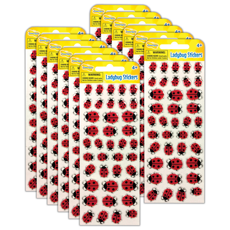 INSECT LORE Insect Lore Ladybug Stickers, 39 Per Pack, 12 Packs