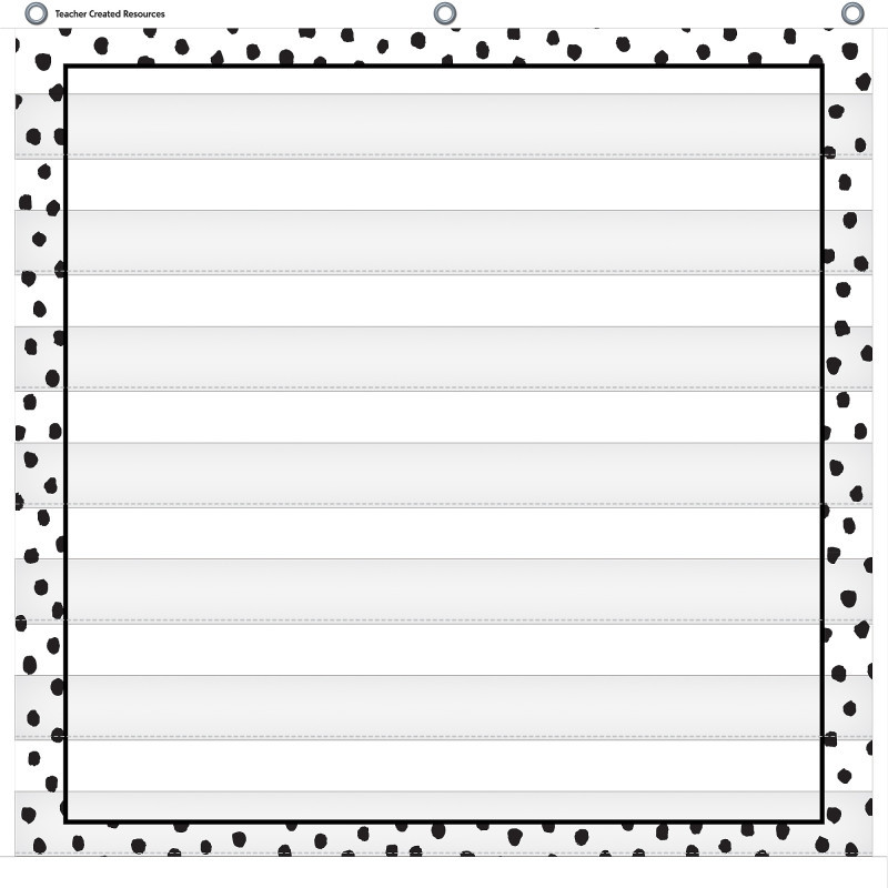TEACHER CREATED RESOURCES Teacher Created Resources® Black Painted Dots on White 7 Pocket Chart, 28" x 28"