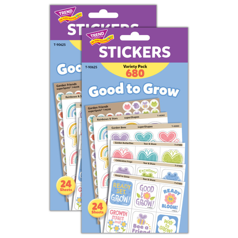 TREND ENTERPRISES INC. TREND Good to Grow Sticker Variety Pack, 680 Per Pack, 2 Packs