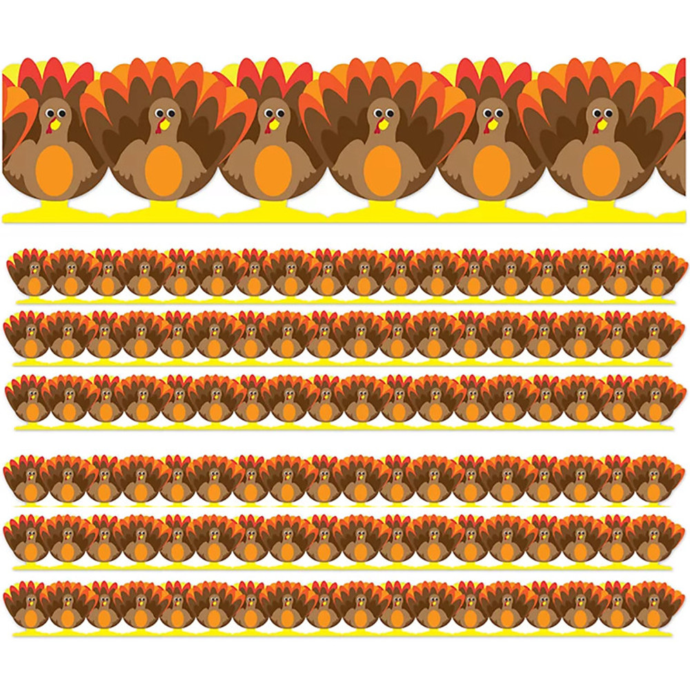HYGLOSS PRODUCTS INC. Hygloss® Turkey Die-Cut Border, 12 Strips/36 Feet Per Pack, 6 Packs