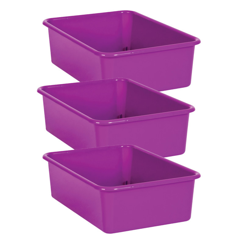 TEACHER CREATED RESOURCES Teacher Created Resources® Purple Large Plastic Storage Bin, Pack of 3