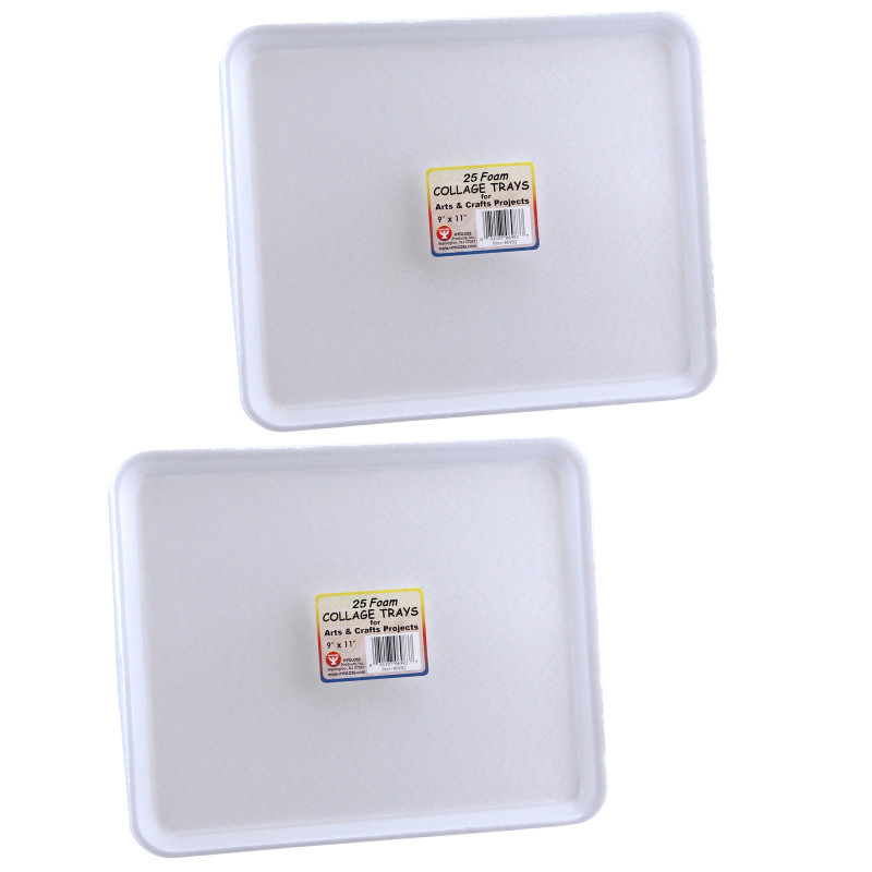 HYGLOSS PRODUCTS INC. Hygloss® Foam Trays, 9" x 11", 25 Per Pack, 2 Packs