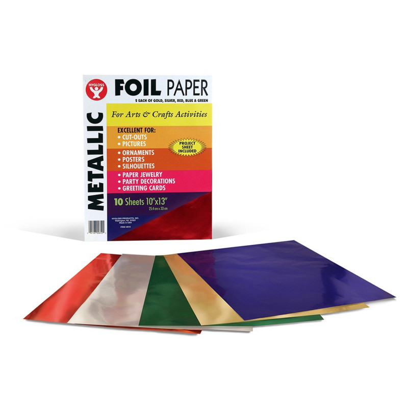 HYGLOSS PRODUCTS INC. Hygloss® Metallic Foil Paper Assortment, 10 Sheets Per Pack, 6 Packs