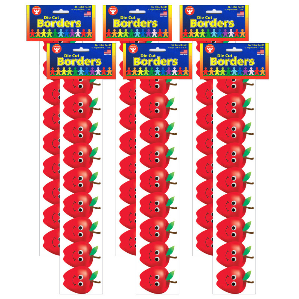 HYGLOSS PRODUCTS INC. Hygloss® Happy Apples Border, 36 Feet Per Pack, 6 Packs HYGLOSS PRODUCTS INC. Hygloss® Happy Apples Border, 36 Feet Per Pack, 6 Packs