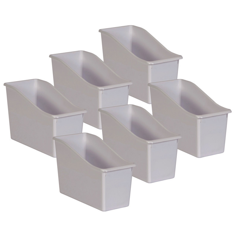 TEACHER CREATED RESOURCES Teacher Created Resources® White Plastic Book Bin, Pack of 6