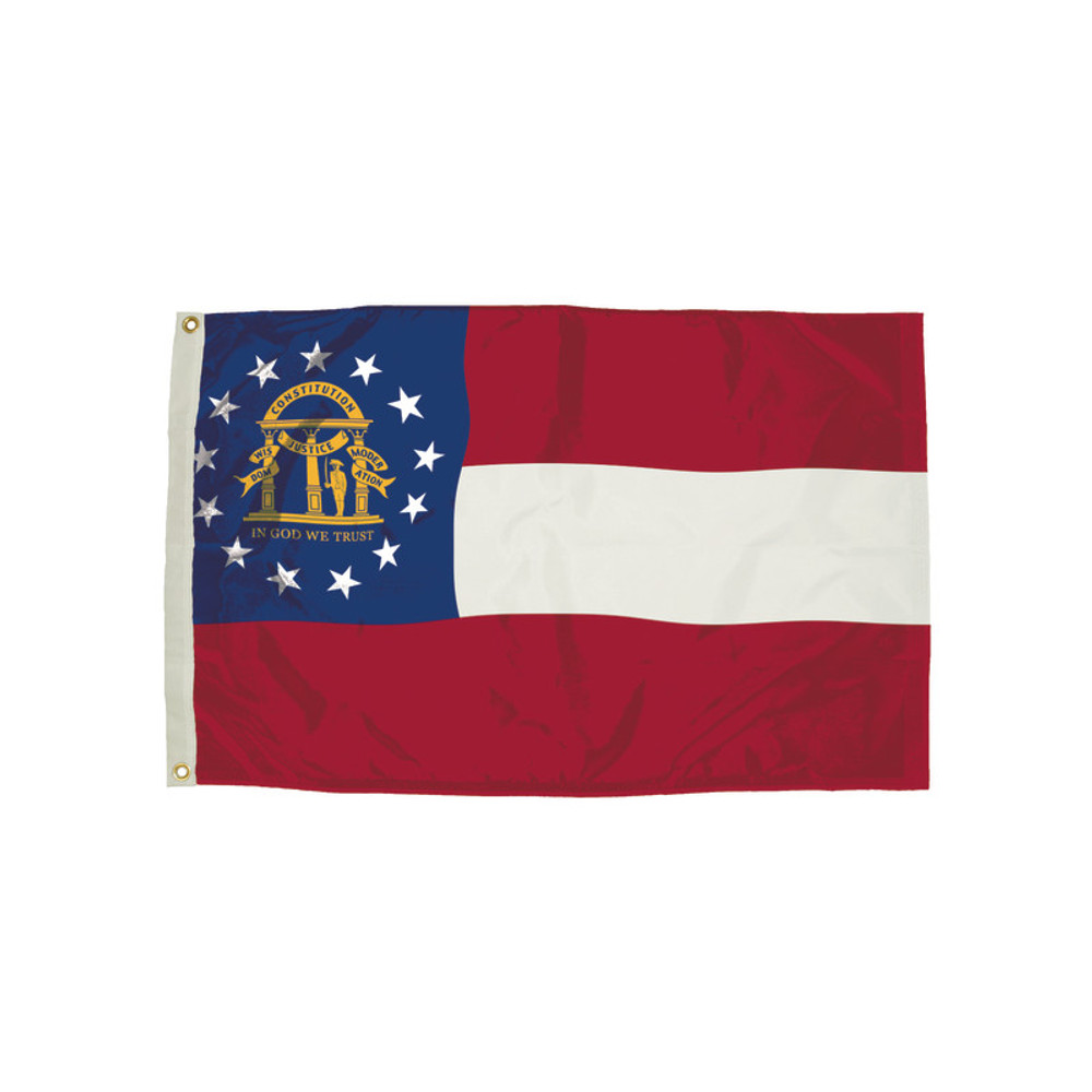 FLAGZONE LLC FlagZone Durawavez Nylon Outdoor Flag with Heading & Grommets, Georgia, 3ft x 5ft