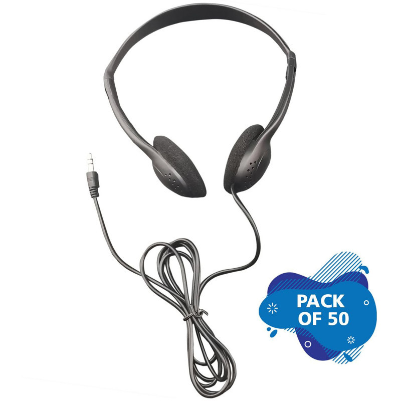 HAMILTON ELECTRONICS VCOM HamiltonBuhl® Personal Economical Headphones, 50 Pack