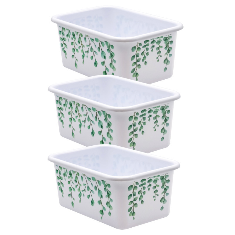 TEACHER CREATED RESOURCES Teacher Created Resources® Eucalyptus Small Plastic Storage Bin, Pack of 3