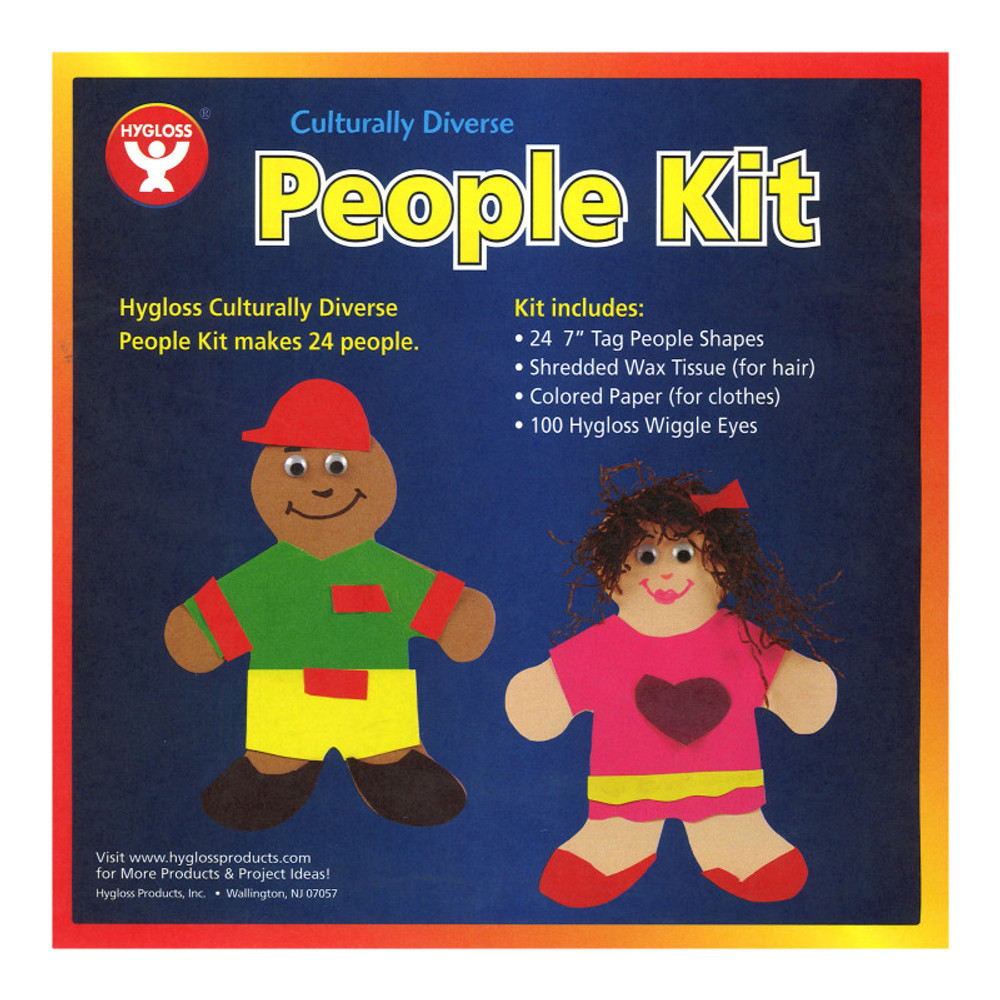 HYGLOSS PRODUCTS INC. Hygloss® Culturally Diverse People Kit, 7", Make 24 People HYGLOSS PRODUCTS INC. Hygloss® Culturally Diverse People Kit, 7", Make 24 People