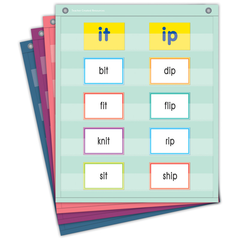 TEACHER CREATED RESOURCES Teacher Created Resources® Oh Happy Day Magnetic Mini Pocket Charts, 14" x 17", Set of 4