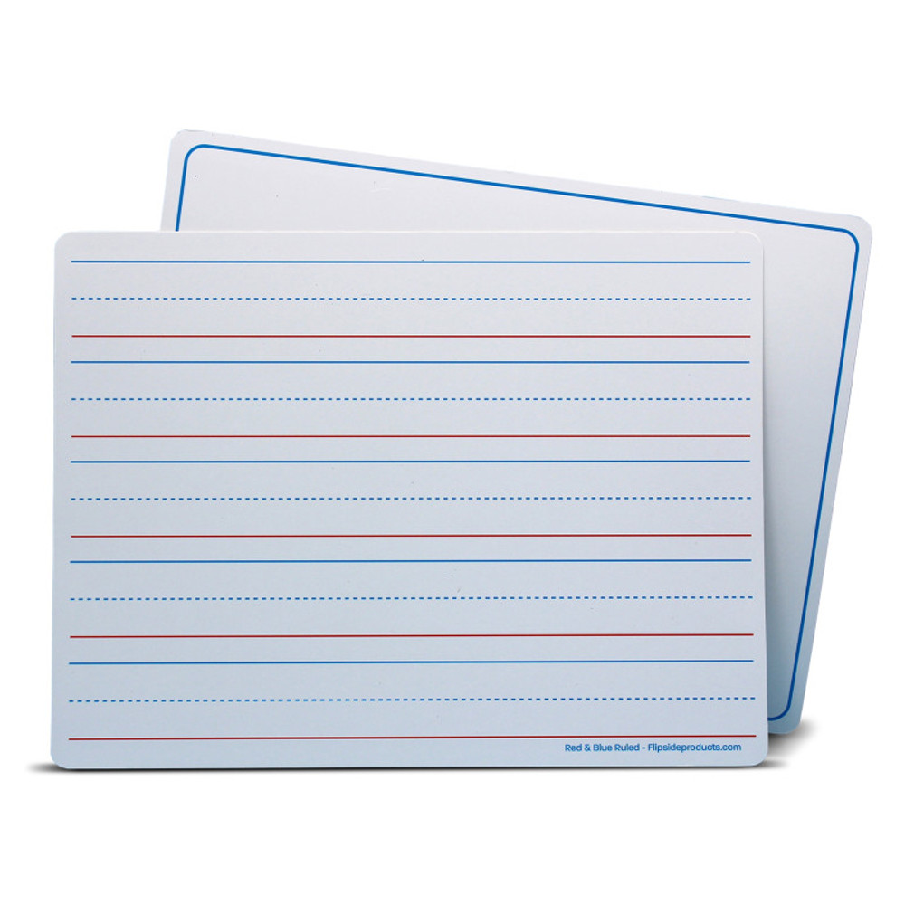 FLIPSIDE Flipside Products Dry Erase Learning Mat, Two-Sided Red & Blue Ruled/Plain, 9" x 12", Pack of 12 FLIPSIDE Flipside Products Dry Erase Learning Mat, Two-Sided Red & Blue Ruled/Plain, 9" x 12", Pack of 12