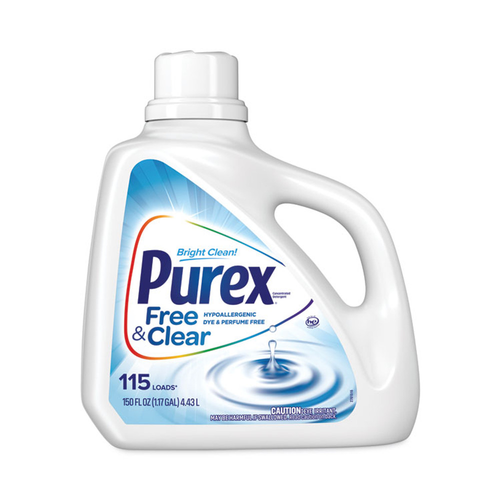 PUREX 05020 Free and Clear Liquid Laundry Detergent, Unscented, 150 oz Bottle, 4/Carton