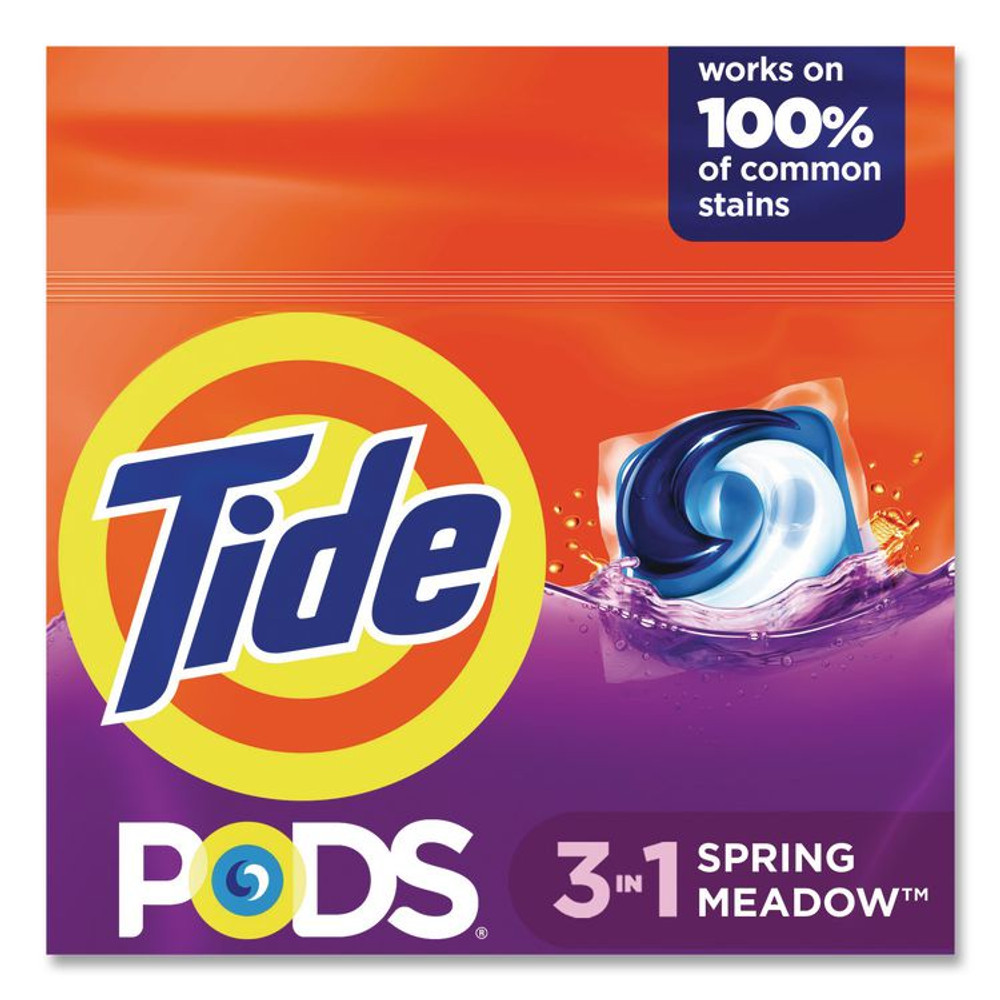PROCTER & GAMBLE Tide® 93123 PODS Laundry Detergent, HE Compatible, Spring Meadow, 23 oz, 31 Pods/Pack, 4 Packs/Carton