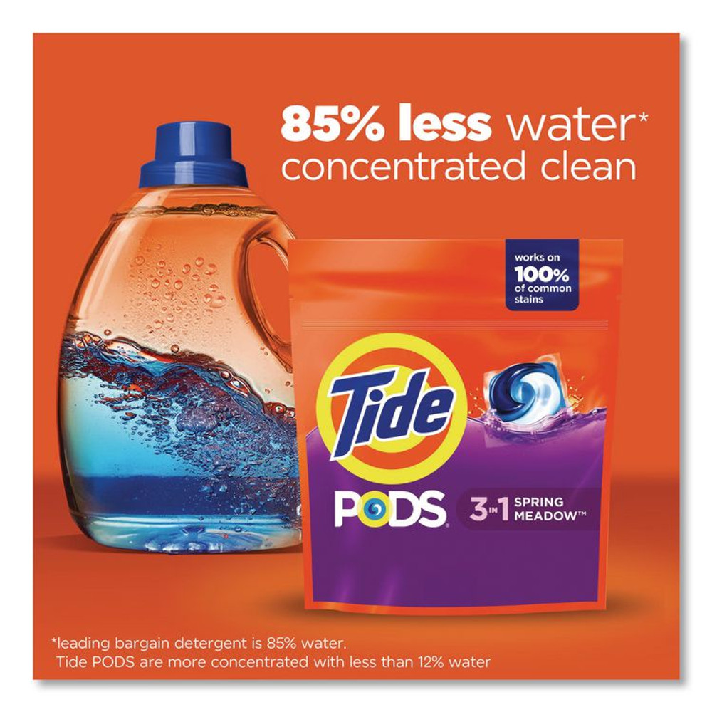 PROCTER & GAMBLE Tide® 93123 PODS Laundry Detergent, HE Compatible, Spring Meadow, 23 oz, 31 Pods/Pack, 4 Packs/Carton