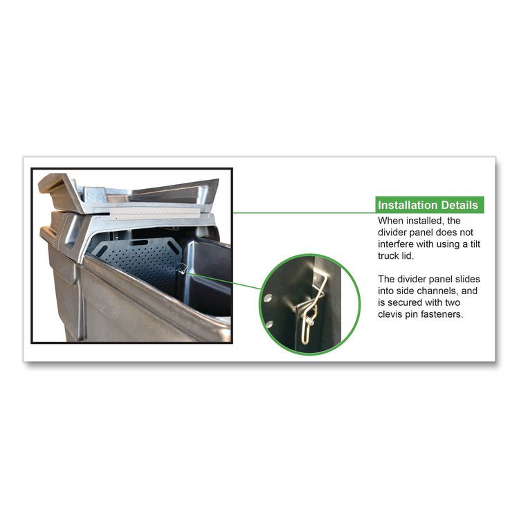 RUBBERMAID COMMERCIAL PROD. A240857 Divider for Standard Duty Tilt Truck, 28 x 2 x 40, Black