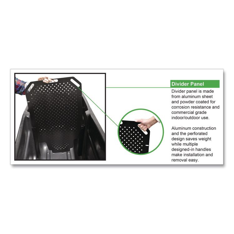 RUBBERMAID COMMERCIAL PROD. A240857 Divider for Standard Duty Tilt Truck, 28 x 2 x 40, Black