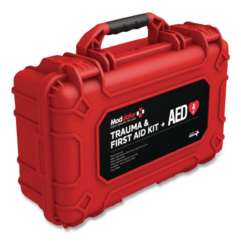 AERO HEALTHCARE Modulator M6004 Trauma Kit with HeartSine 350P and Bleed Control - XL Rugged Hard Case, 296 Pieces