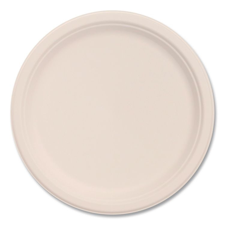 DART 10FBRP1 Compostable Molded Fiber Dinnerware, ProPlanet Seal, Plate, 10.2" dia, Natural, 500/Carton