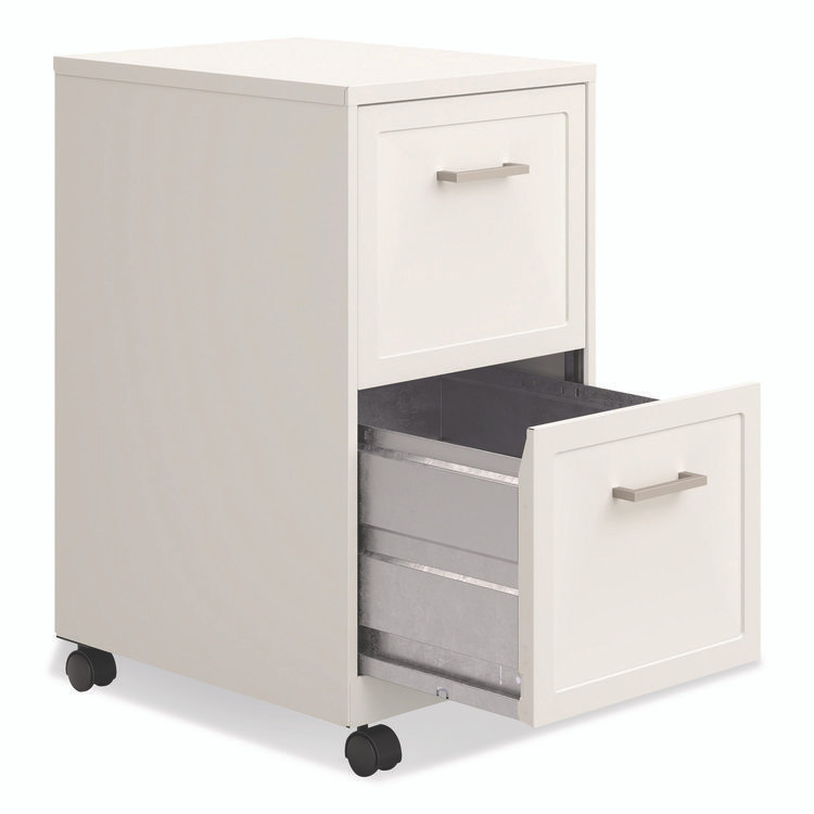 ALERA HSVF1824WH Two-Drawer Mobile Vertical File, 2 Letter-Size File Drawers, 14.25 x 18 x 26.7, Pearl White