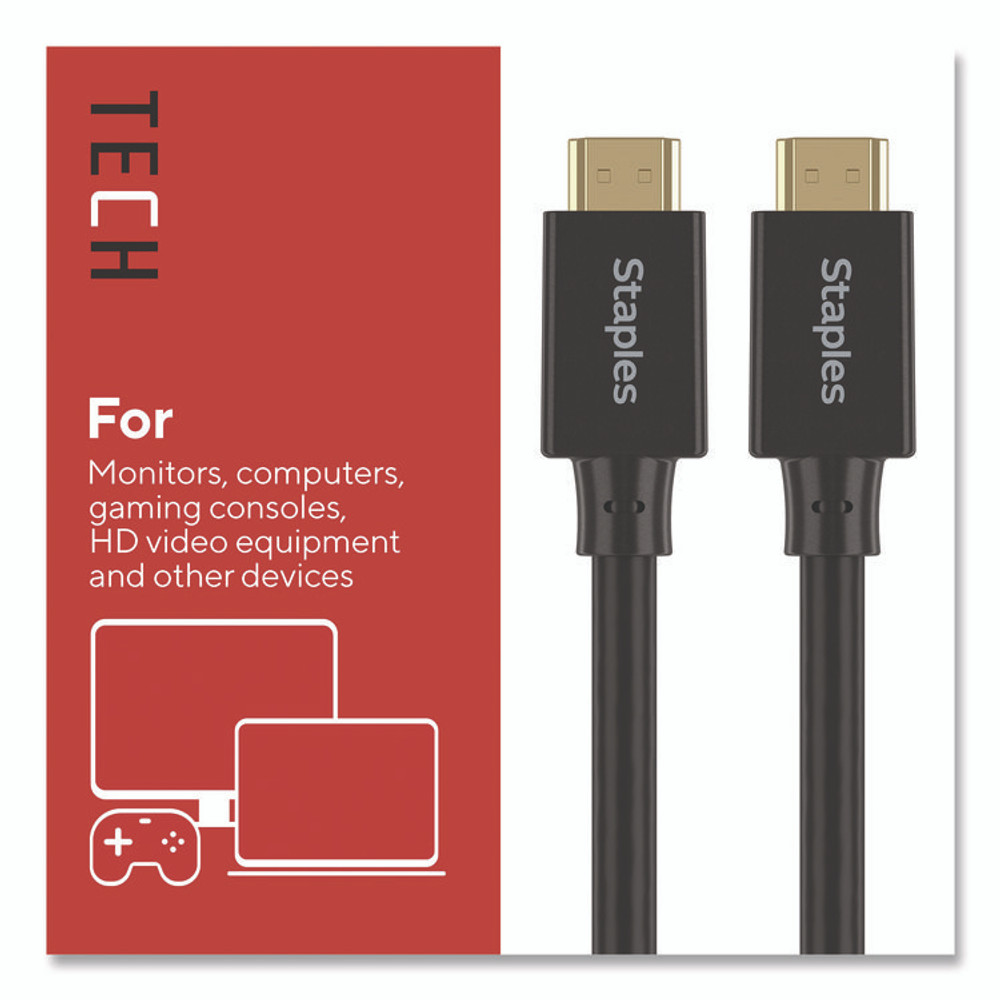 STAPLES BRANDS GROUP TECH ST62476 HDMI to HDMI Audio/Video Cable, 25 ft, Black