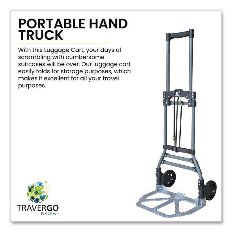 GOGREEN POWER TR1800 Luggage Cart ,150 lbs Capacity, 40 x 15.25 x 16.5, Gray