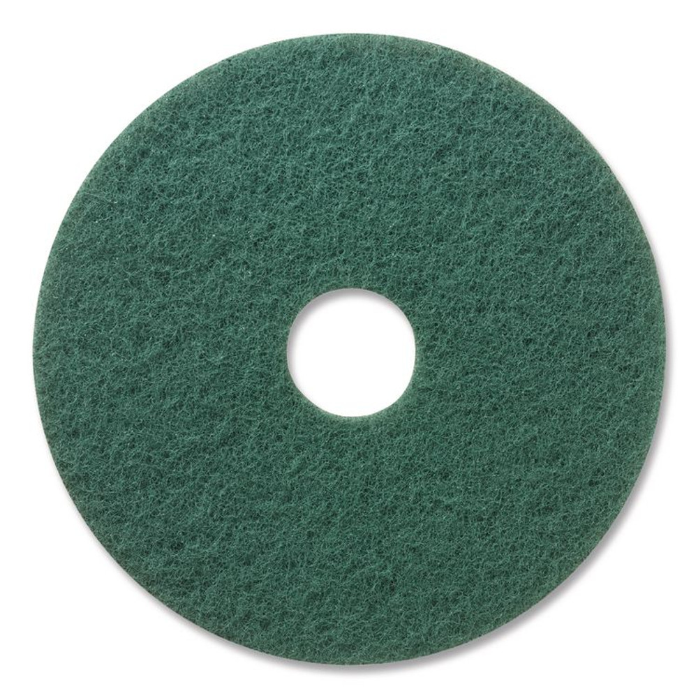 3M/COMMERCIAL TAPE DIV. 35030 Niagara Green Scrubbing Pad, 17" Diameter, Green, 5/Carton