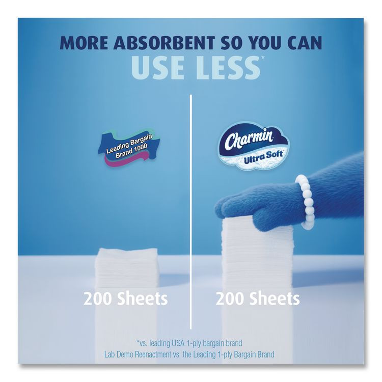 PROCTER & GAMBLE Charmin® 17579PK Ultra Soft Bathroom Tissue, Mega Roll, Septic Safe, 2-Ply, White, 208 Sheets/Roll, 12 Rolls/Pack