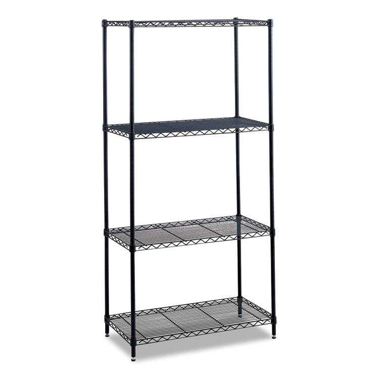 SAFCO PRODUCTS 5285GR Industrial Wire Shelving, Four-Shelf, 36w x 18d x 72h, Metallic Gray