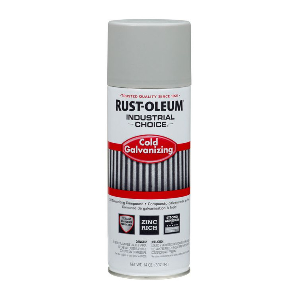 RUST-OLEUM CORPORATION 1685830CT Industrial Choice Galvanizing Compound Spray, Metallic, 14 oz Aerosol Can, 6/Carton