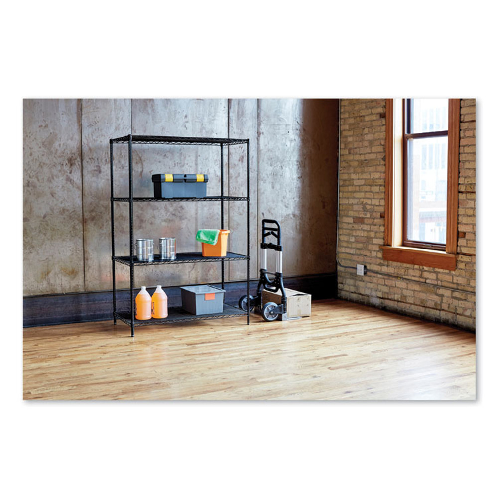 SAFCO PRODUCTS 5241BL Commercial Wire Shelving, Three-Shelf, 48w x 18d x 72h, Black