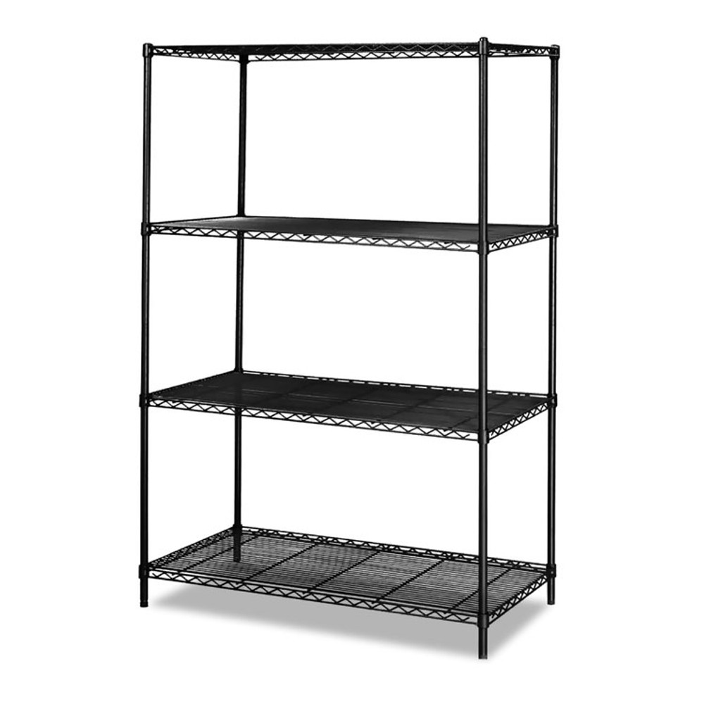 SAFCO PRODUCTS 5241BL Commercial Wire Shelving, Three-Shelf, 48w x 18d x 72h, Black