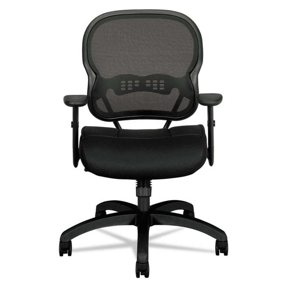 HON COMPANY VL712MM10 Wave Mesh Mid-Back Task Chair, Supports Up to 250 lb, 18" to 22.25" Seat Height, Black