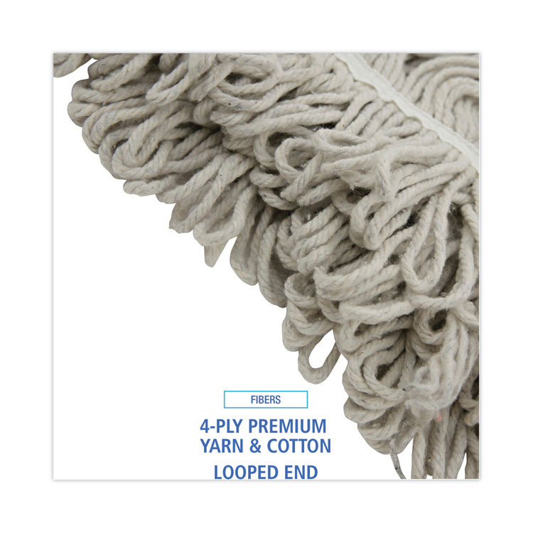 BOARDWALK 4032C Mop Head, Loop Web/Tailband, Value Standard, Cotton, #32, White, 12/Carton