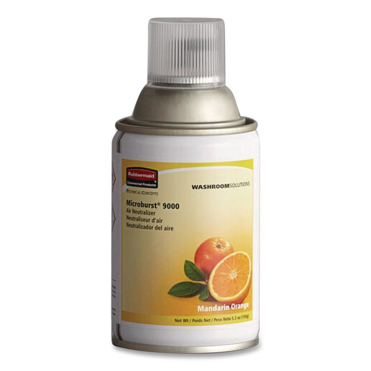 RUBBERMAID COMMERCIAL PROD. 402093 TC Microburst 9000 Air Freshener Refill, Mandarin Orange, 5.3 oz Aerosol Spray, 4/Carton
