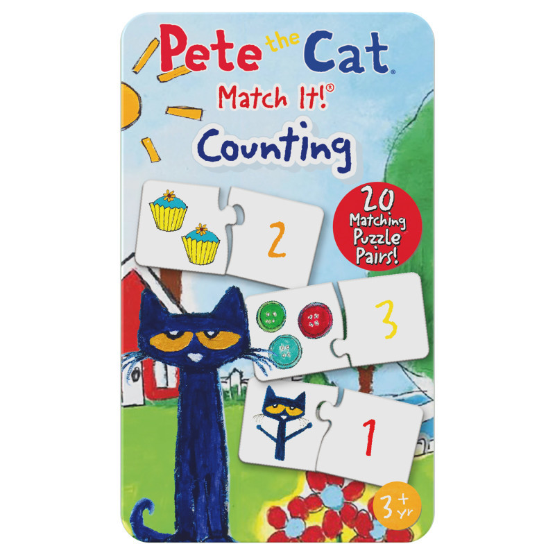 UNIVERSITY GAMES The Learning Journey International Pete the Cat - Match It! Tin - Counting