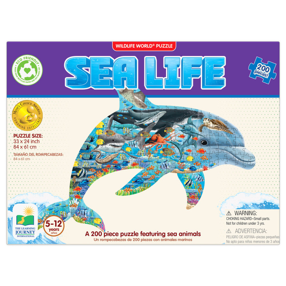 UNIVERSITY GAMES The Learning Journey International Wildlife World - Sea Life Puzzle, 200 Pieces