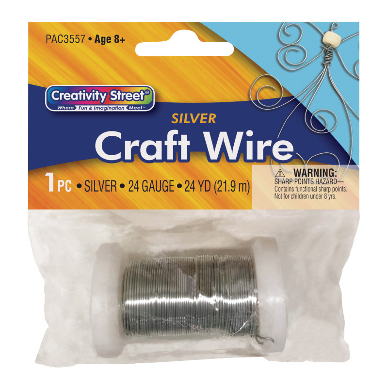 DIXON TICONDEROGA CO Creativity Street® Craft Wire, Silver, 24 Gauge, 24 Yards, 1 Count
