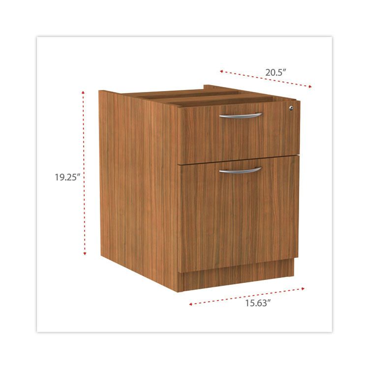 ALERA VA552222WA Alera Valencia Series Hanging Pedestal File, Left/Right, 2-Drawer: Box/File, Legal/Letter, Modern Walnut,15.63 x 20.5 x 19.25