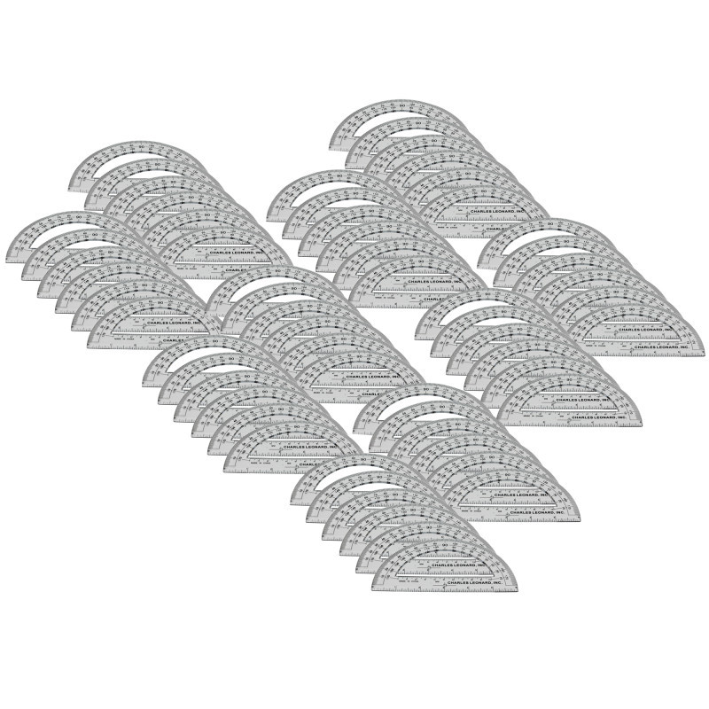 ADVANTUS Charles Leonard Protractor Plastic, 6-Inch, 12 Per Pack, 5 Packs