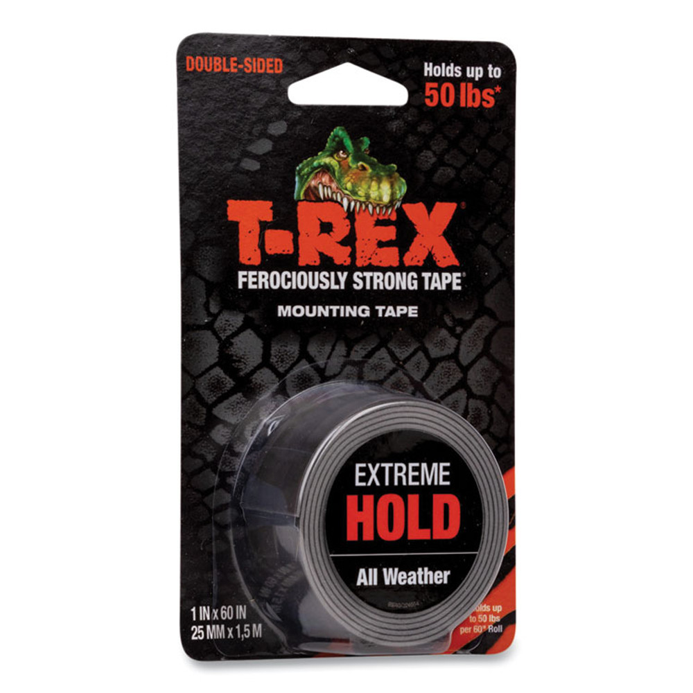 SHURTAPE TECHNOLOGIES T-REX® 285337 Extreme Hold Mounting Tape, 1.5" Core, 1" x 1.66 yds, Black