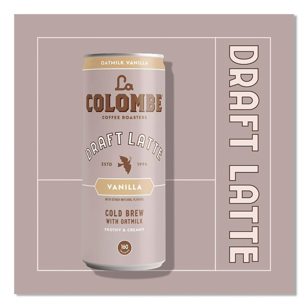 LA COLOMBE COFFEE ROASTERS LCT00521 Draft Latte Cold Brew, Vanilla Latte with Oat Milk, 11 oz Can, 12/Carton