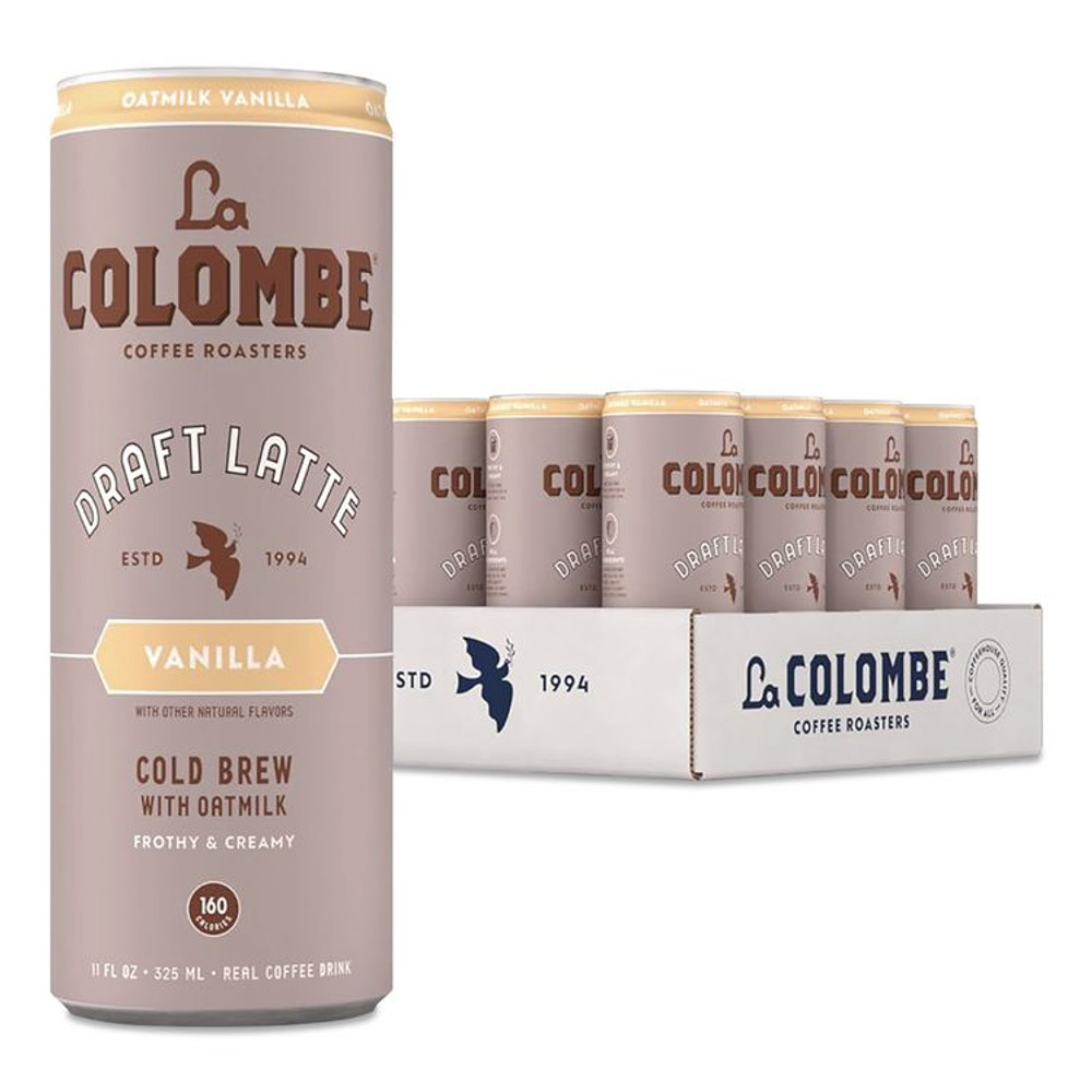 LA COLOMBE COFFEE ROASTERS LCT00521 Draft Latte Cold Brew, Vanilla Latte with Oat Milk, 11 oz Can, 12/Carton